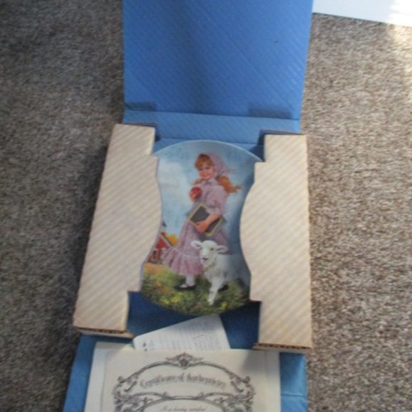 Mary Had Little Lamb Blue Mother Goose 1985 Reco Collectible Plate J McClelland - Picture 1 of 4